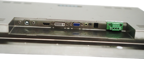 Robust industriskjerm med IP65 vanntett front som også leveres med tradisjonelle konnektorer